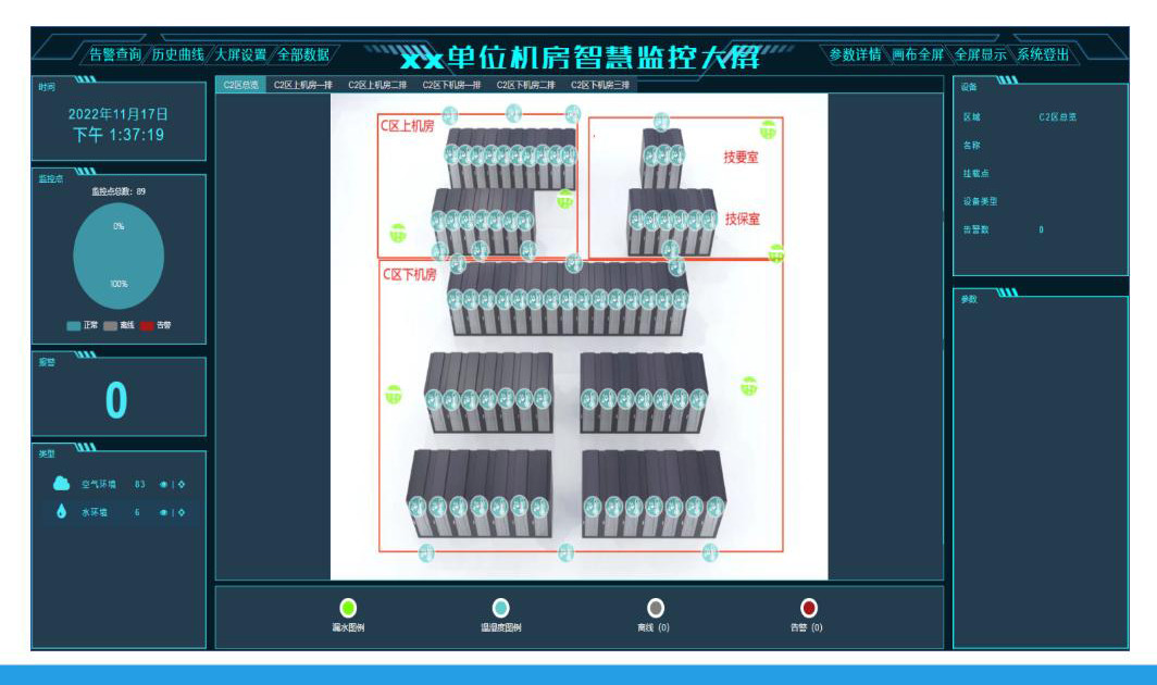 某部队机房控制大屏
